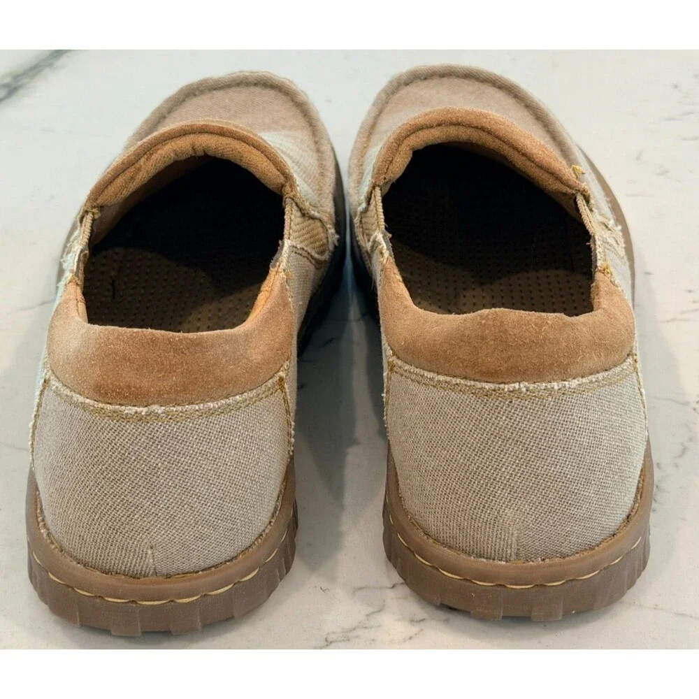 Born Mens Gudmund Natural Canvas Slip On Shoes Loafers SZ 12
